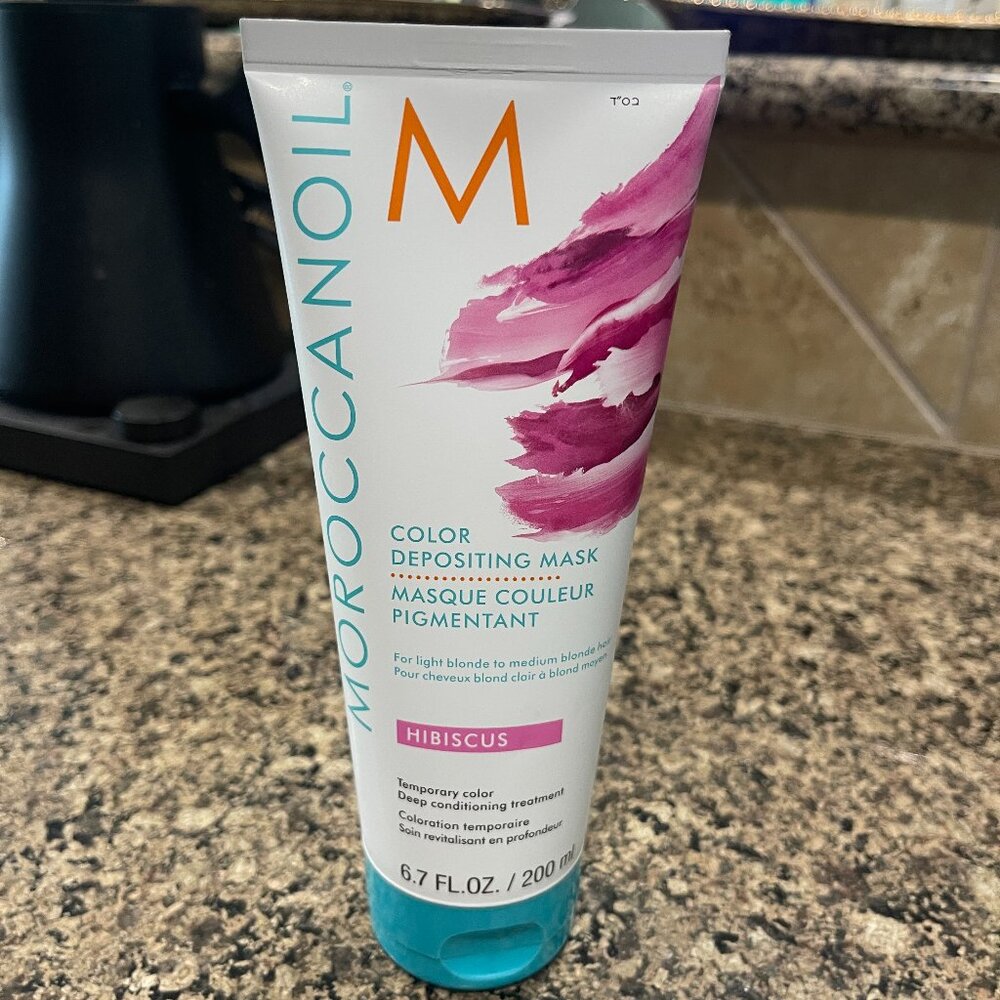 Moroccanoil Color Depositing Hair Mask, Hibiscus (pink), 6.7 oz / 200 ml
